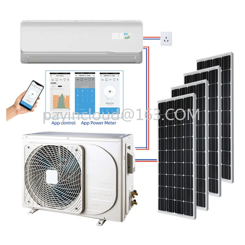 Efficient DC Solar Panel Off Grid Solar Air Conditioner Manufacturer 24000btu Inverter Split Wall Mounted for Home