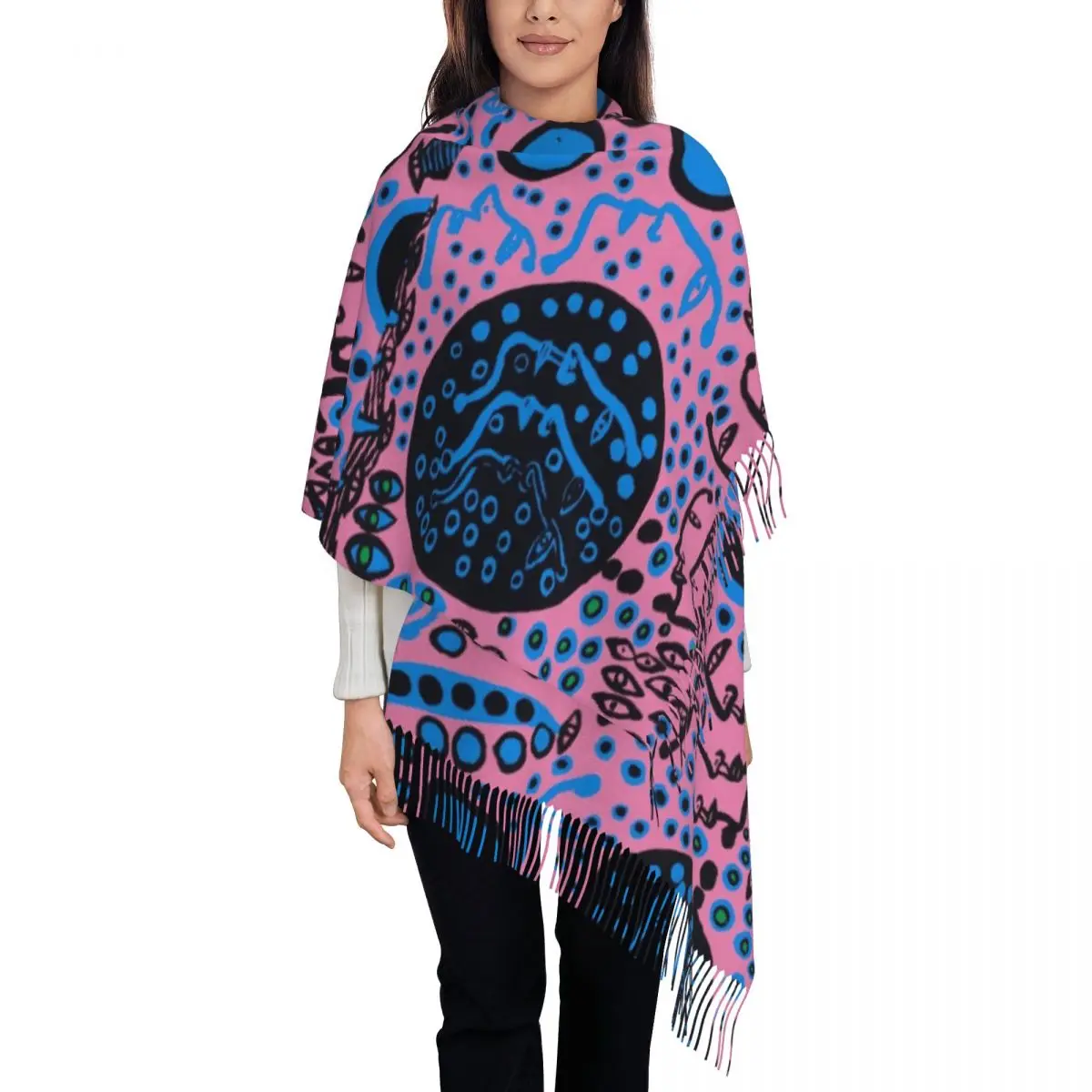 Yayoi Kusama фиолетовый шарф для женщин зимние теплые кашемировые шали и накидка в