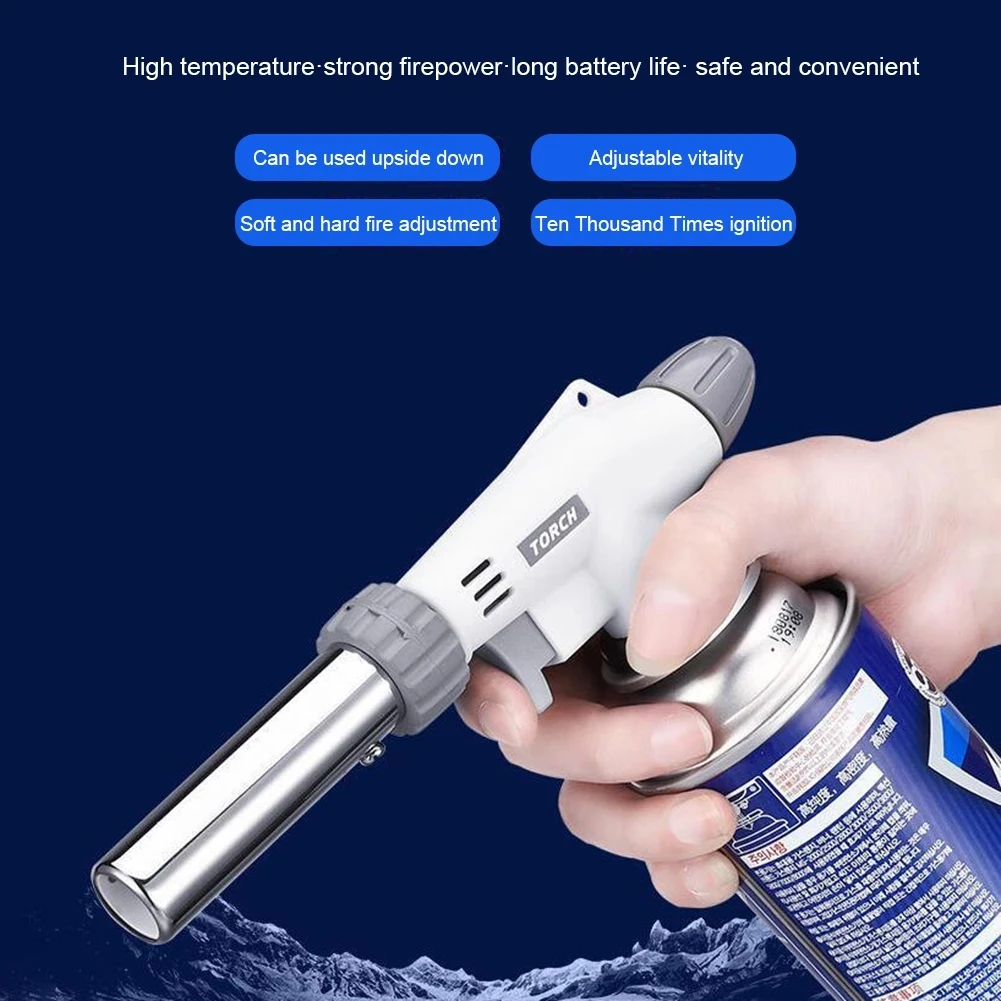 

Portable Metal Flame Gun Butane Burner High Temperature Welding Gas Torch Lighter Camping BBQ Heating Ignition Butane Gas Burner