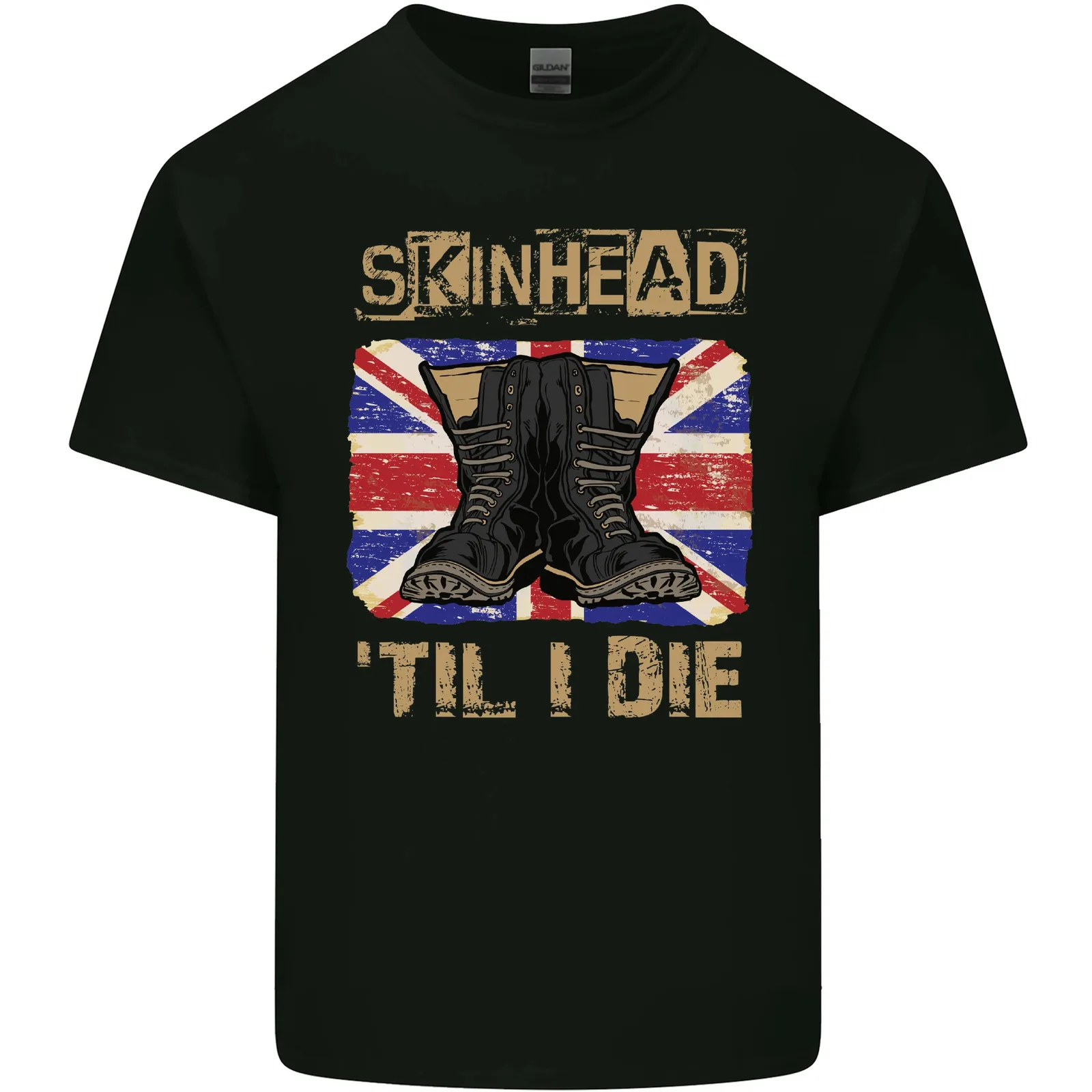 Мужская хлопковая футболка Skinhead Til I Die Punk Music