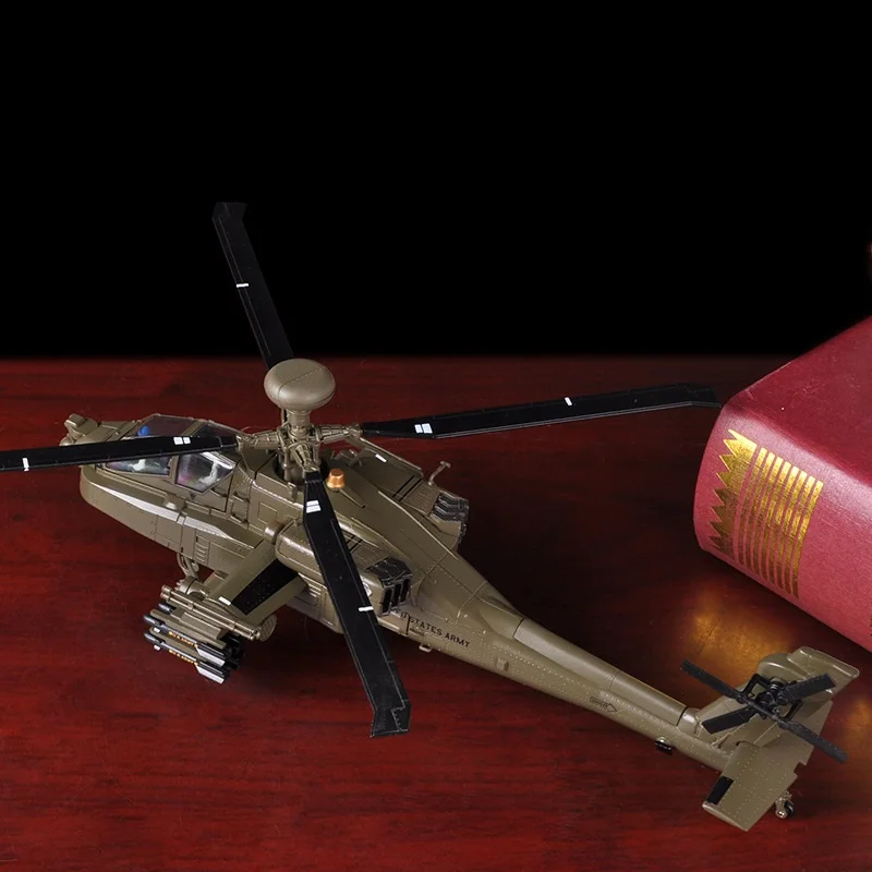 Модель игрушки Масштаб 1:72 Американский вертолет Апачи модель из сплава литая