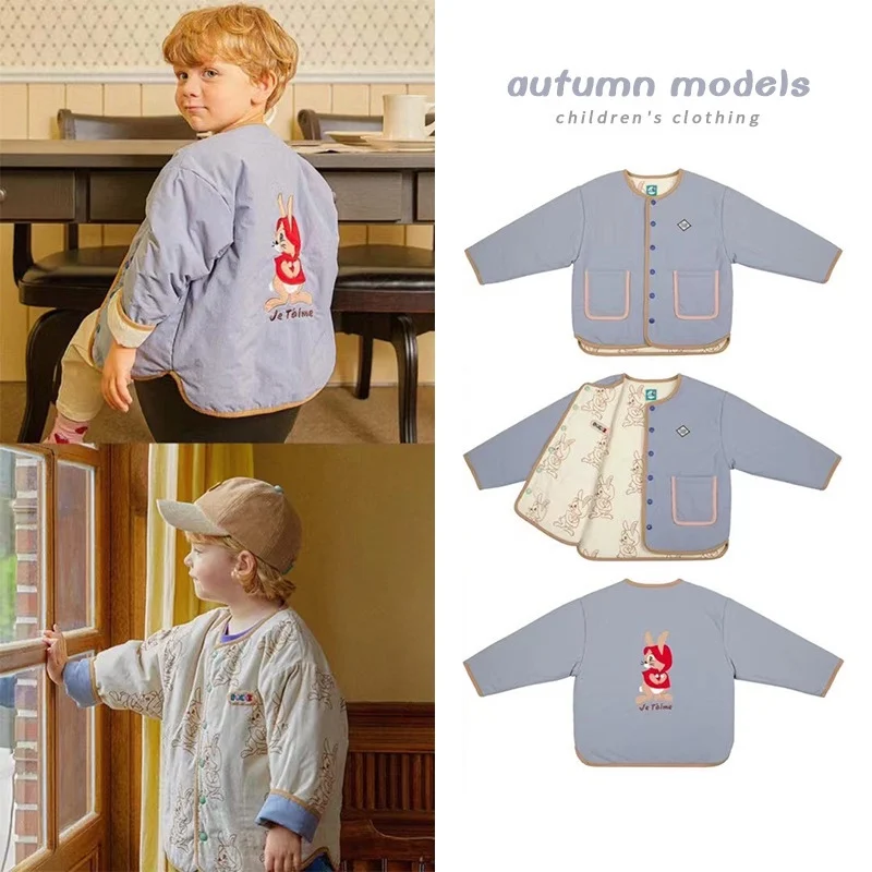 

Jenny&Dave2023 autumn and winter new series of Nordic double-sided cartoon cotton clothes for boys and girls, baby cotton clothe