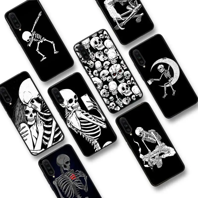 

Funny Skull Skeleton Phone Case For Xiaomi Mi 5X 8 9 10 11 12 lite pro 10T PocoX3pro PocoM3 Note 10 pro lite