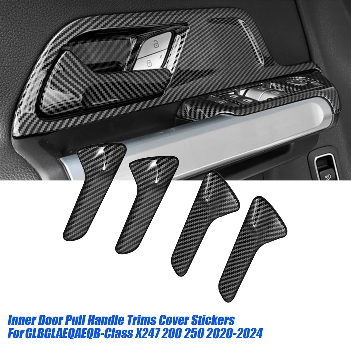 4 шт./комплект автомобильные наклейки на внутреннюю дверь для Mercedes-Benz GLB/GLA/EQA/EQB-Class