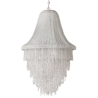 creative tassel jellyfish crystal chandelier hanging lamp decorative indoor lighting for villa lobby hotel