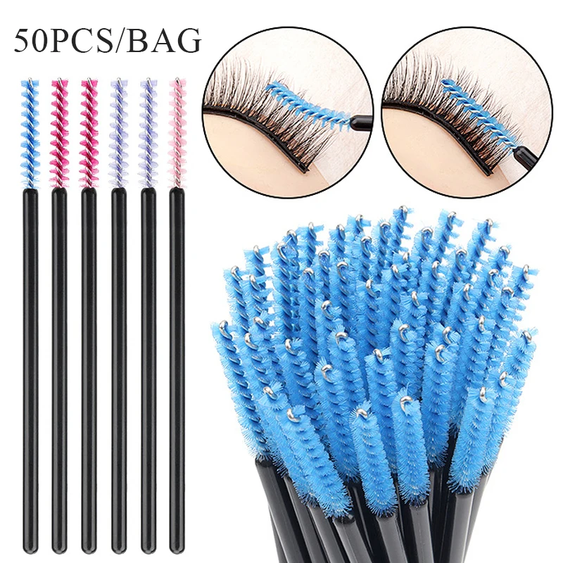 Ful Eyebrow Brush Black Handle Eyelash Brushes Mascara Wand Applicator Lashes Extension Tools