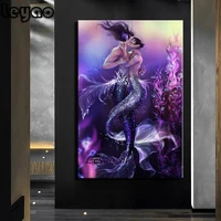 diy 5d fantasy mermaid kiss diamond painting art embroidery cross stitch rhinestone picture artwork home decoration
