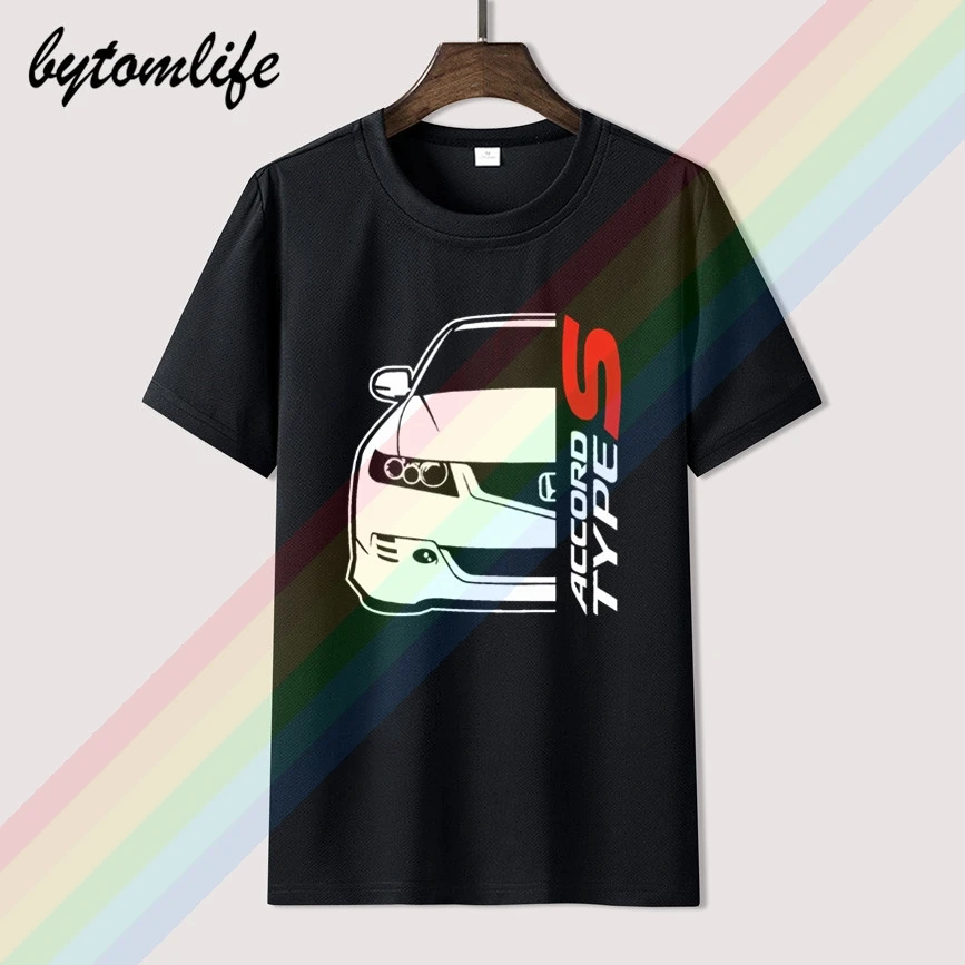 

2020 Fashion Summer T Shirt Classic Japanese Car Fans Accord Type-S Tee Shirt Men's 100% Cotton Short Sleeves Tops Tee Unisex