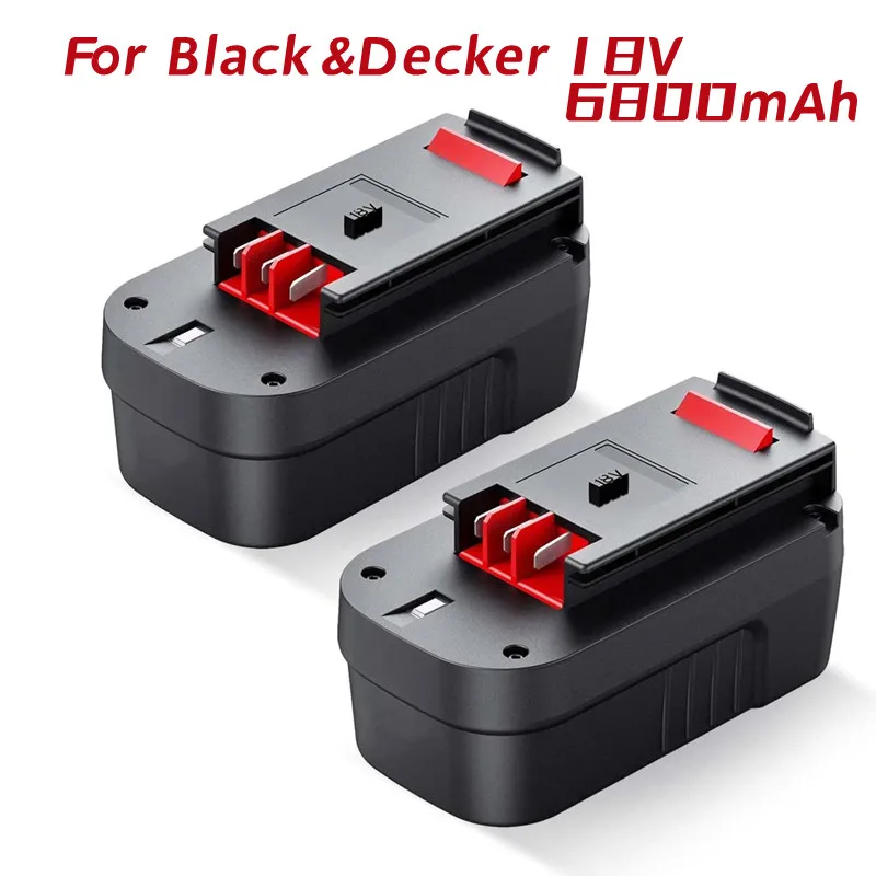 

【Upgraded to 6800mAh】2Pack HPB18 Battery Compatible with Black and Decker 18V Battery Ni-Mh HPB18-OPE FSB18 A1718 Tools Battery