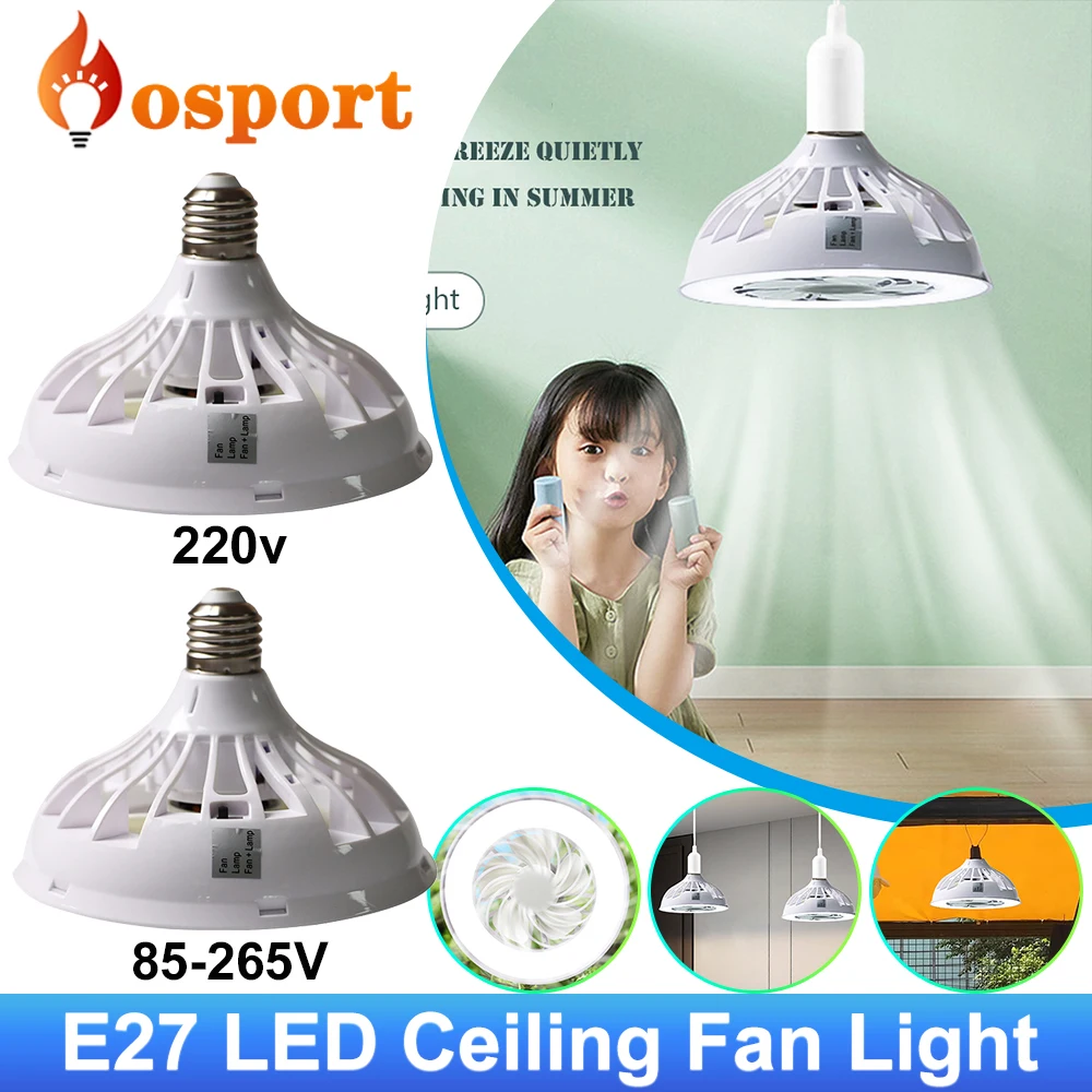 

Лампа-вентилятор потолочный, E27, 85-360 в, 3 скорости