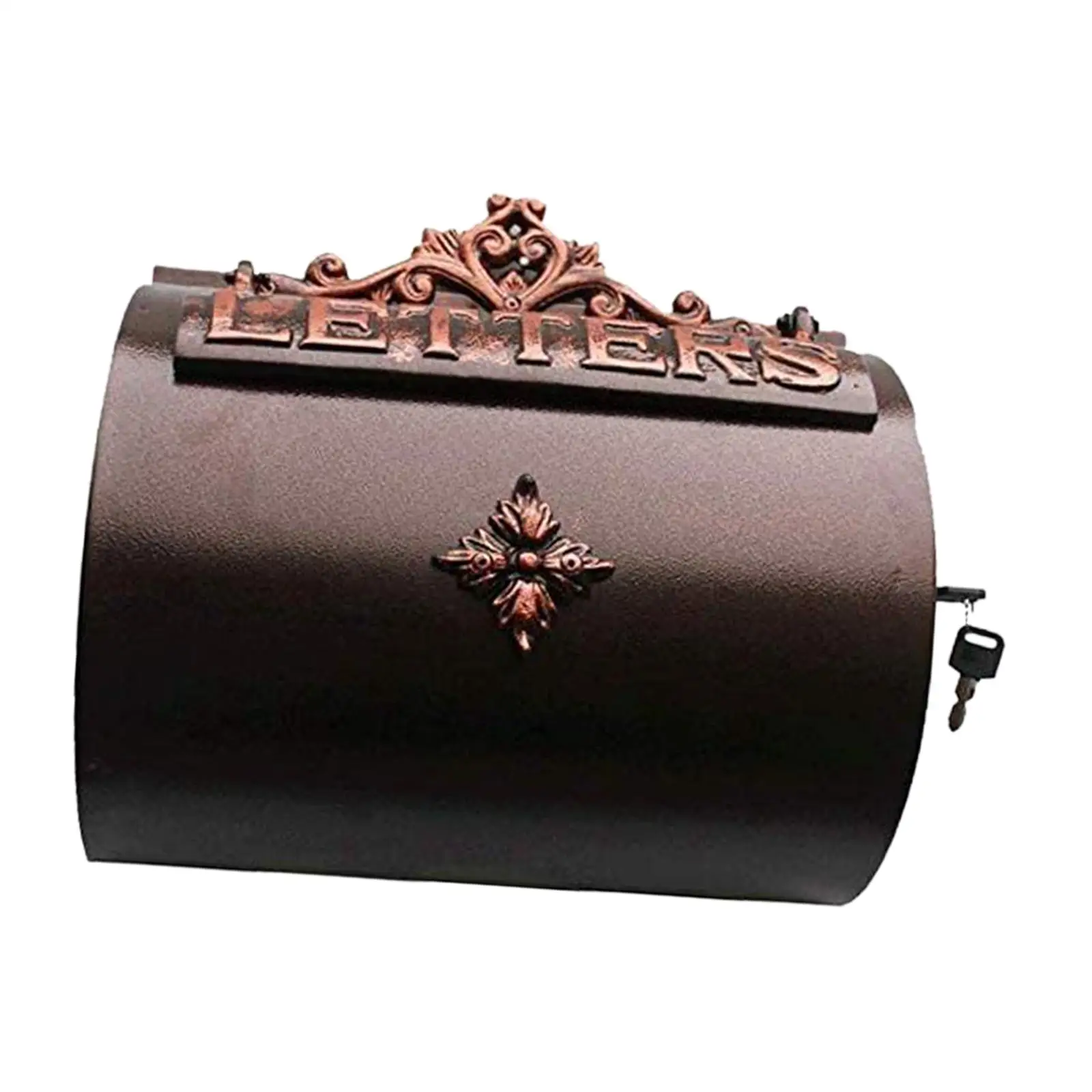 

Wall Mount Locking Mailboxes Home Postbox Vintage Cast Iron Locking Mailbox