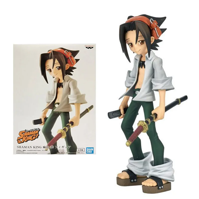 

Bandai Shaman King Figure Yoh Asakura with Sword Standing Posture Genuine Model Ornament Anime Action Figure Toys for Children