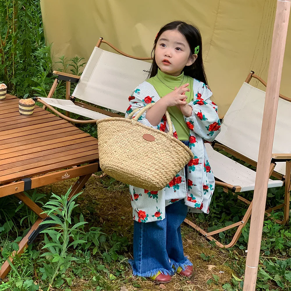 RiniKinda 2022 Girls Autumn Jackets Children's Clothing Hooded Outerwear Fashion Windbreaker Top Kids Coat Baby Fall Clothes