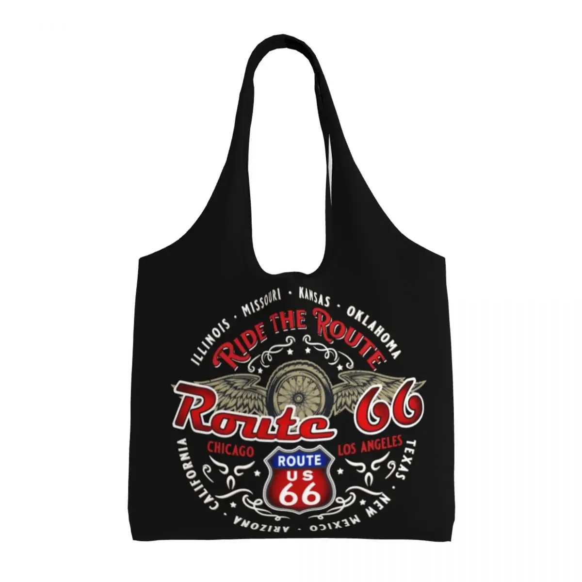 Модная сумка-тоут для мотоциклистов Read The Route 66 сумка покупок переработка США