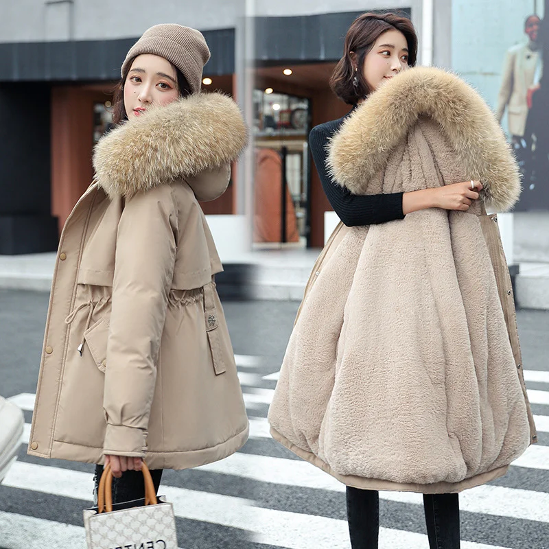 2021 Winter New Mid-length Women's Parkas Hooded Korean Fashion Thick Loose Warm Cotton Female Coat Plus Size Long Women Jacket enlarge