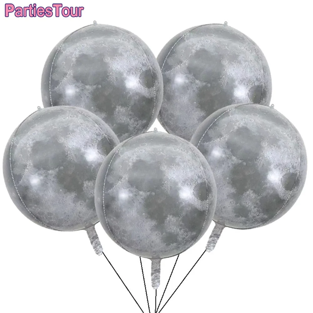 

5pcs 22inch 4D Moon Map Balloons World Map Galaxy Planet Globe Earth Balloon Out of Space Theme Party Birthday Decoration Globos