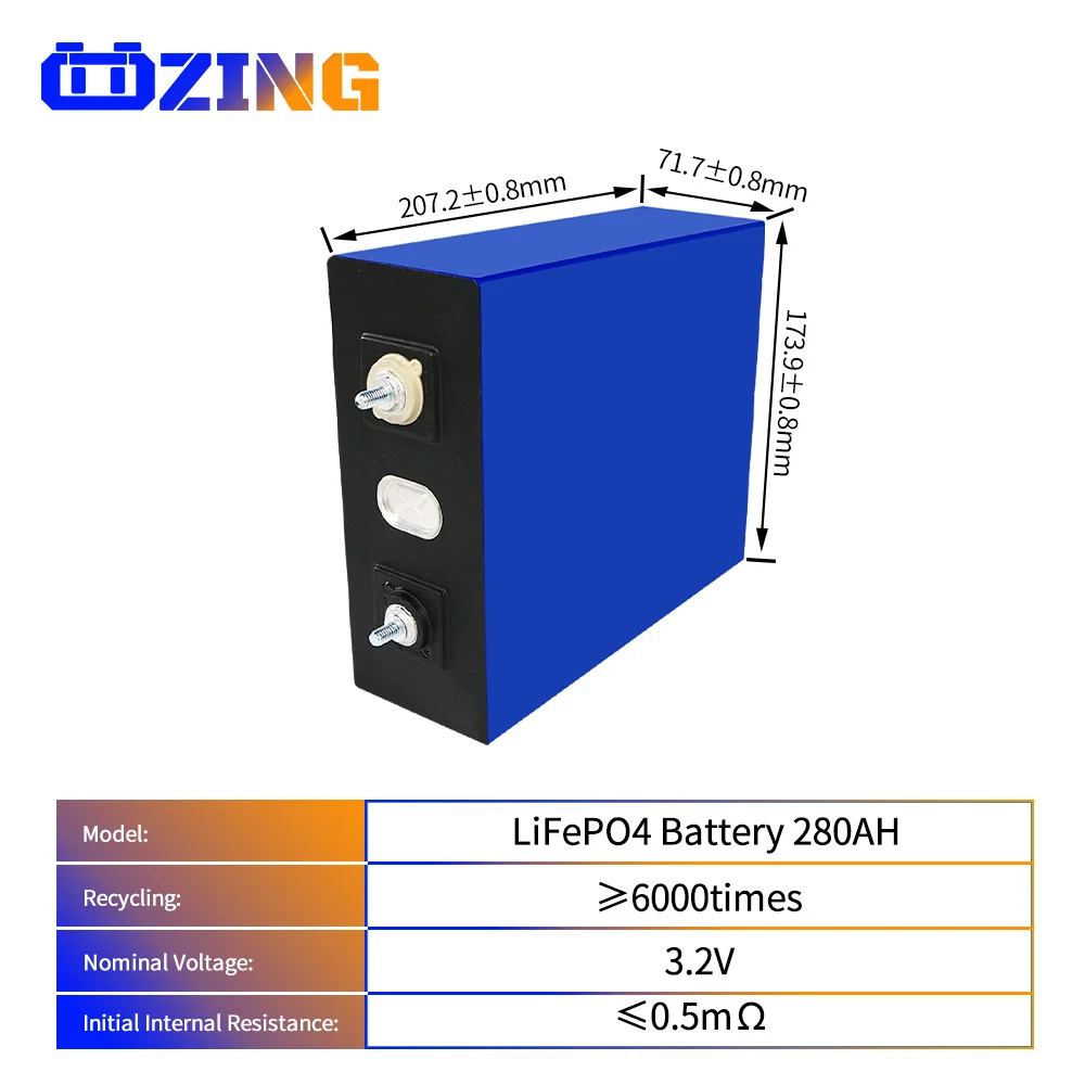 Tanie Brand New 3.2V Lifepo4 280Ah Bateria 4-32 Sztuk Akumulatory 280ah Lifepo4 Pakiet Dla RV łódź Układ Słoneczny Ue Usa Bezcłowy