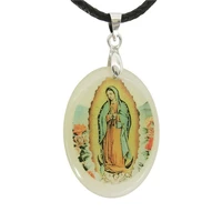 resin drop gum christian virgin necklace luminous scripture pendant luminous necklace catholic jewelry party gift