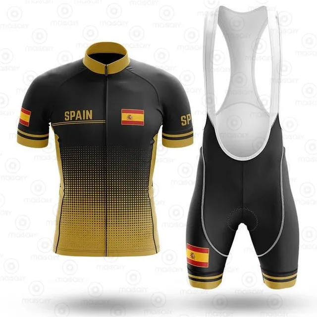 2022 Spain Cycling Jersey Set Breathable  Team Bicycle Jersey Men Cycling Clothing Bib Shorts Triathlon Suit Bike Wear Jersey