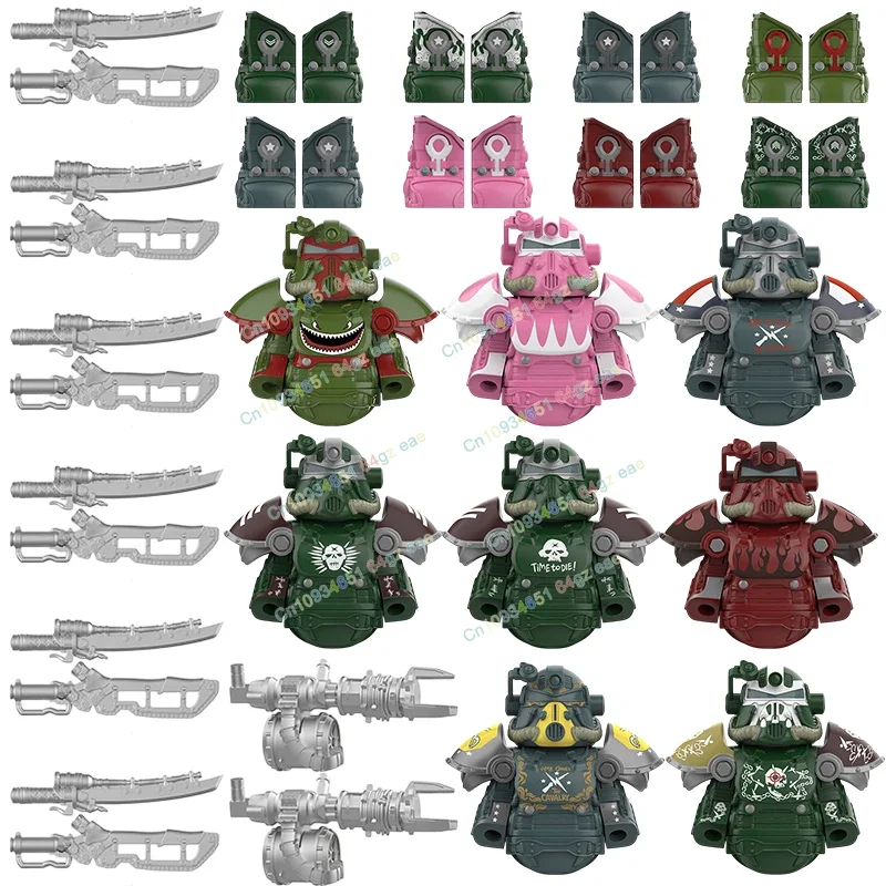 Фото MOC Game Armor Солдаты Кирпичи Сборка Строительные блоки Оружие Аксессуары Фигурки Дети для игрушек Подарки W1352 W1353 W1354 №1