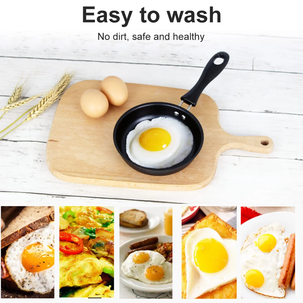 

12cm Round Mini Pan Non-Stick Frying Pan Sausages Egg Pancake Small Fryer Round Mini Saucepan Kitchen Breakfast Making Cookware