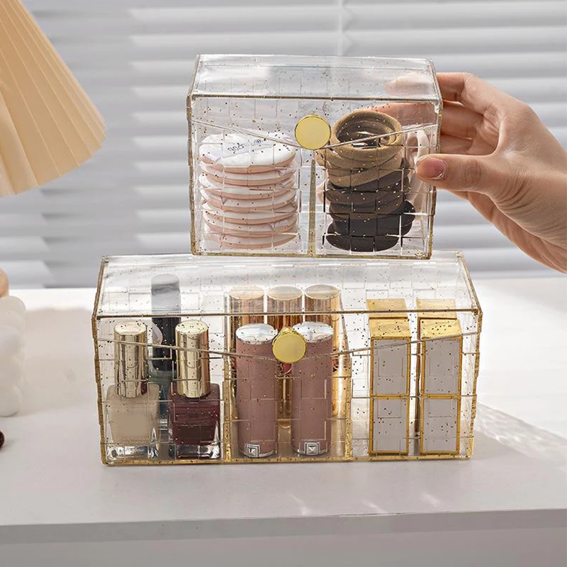 1 шт. универсальный прозрачный органайзер для макияжа из ПЭТ ватные палочки