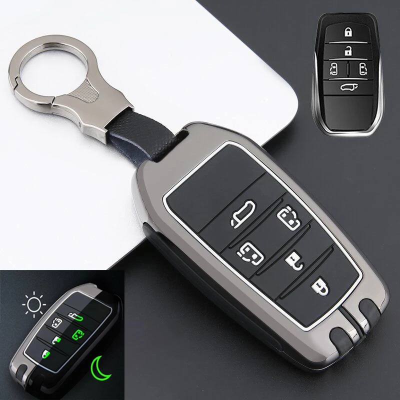 

Zinc Alloy for Toyota Camry 40 Corolla Scion RAV4 Avalon Reiz 4 Runner 4 5 Button Smart Car Key Case Cover Keychain Accessories