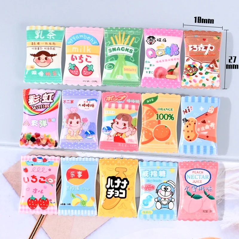 

10pcs Mixed Style Diy Resin Candy Decoration Scrapbooking Supplies Flat Back Embellishments Craft Material Miniature Accessories