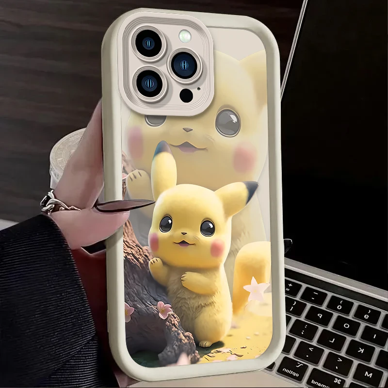 Мягкий силиконовый чехол для телефона с покемоном Пикачу iPhone 16 15 14 13 12 11 Pro Max XS X XR 8