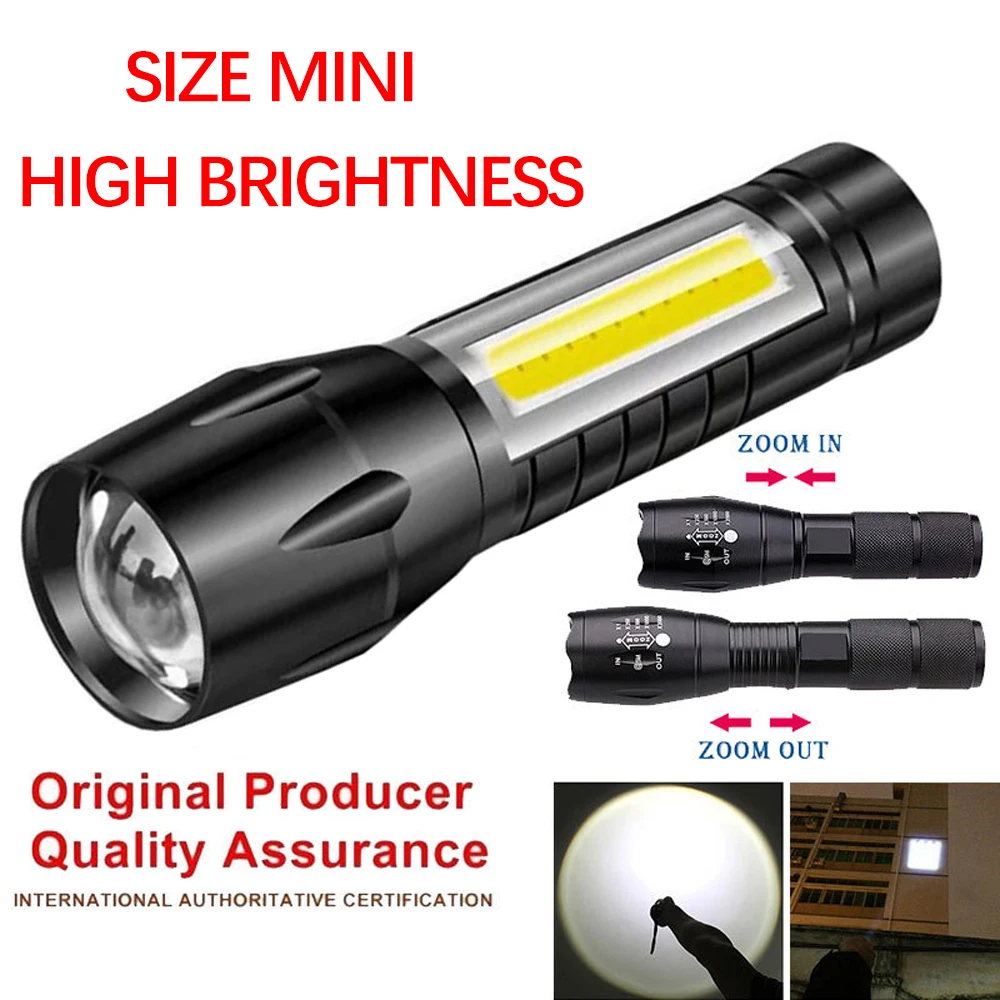 

USB Rechargeable LED Flashlight Use Powerful T6 lamp beads 100 meters lighting distance Waterproof Used for adventure, camping