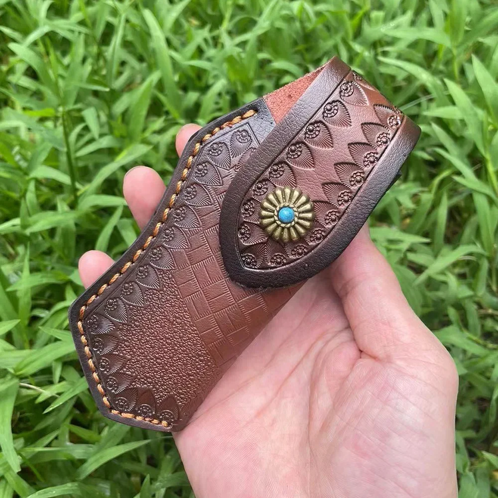 Складной нож 15 см кожаный инструмент для кемпинга на открытом воздухе аксессуары