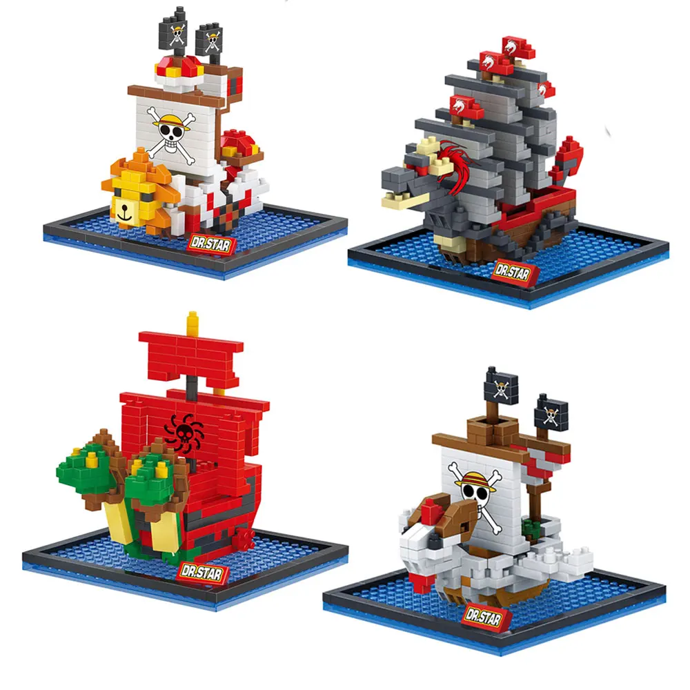 

Japan Anime One Piece Toy Bricks Luffy Thousand Sunny Pirate Ship Series Karp HQ-3 Buildding Block White Beard Bricks Boat Gifts