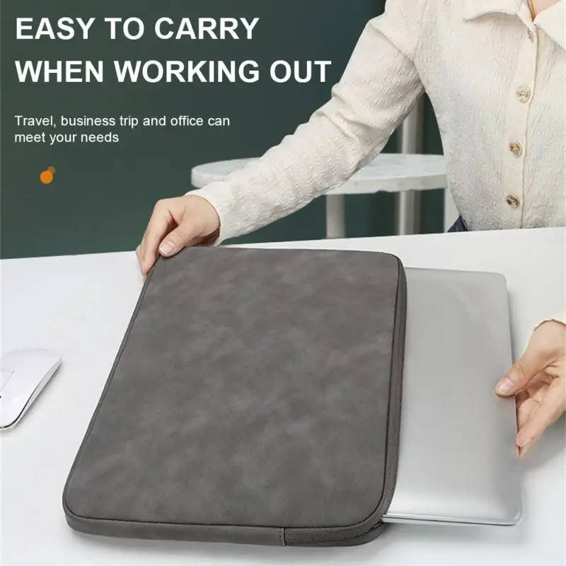 

Lightweight Laptop Sleeve Leather Computer Liner Bag Waterproof Slim Protective Bag Computer Accessories Portable