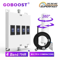 goboost 4 band signal repeater lte 4g 700 800 1700 1800 1900 2600 network repeater gsm 2g 3g 850 900 2100 mhz cellular amplifier