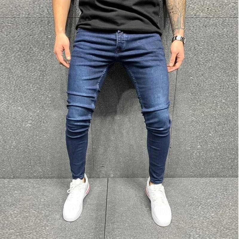 Men's Jeans Casual Black Slim Denim Pencil Pants Fashion Skinny Y2K Clothing For Man Streetwear Work Trousers Hip Hop Party