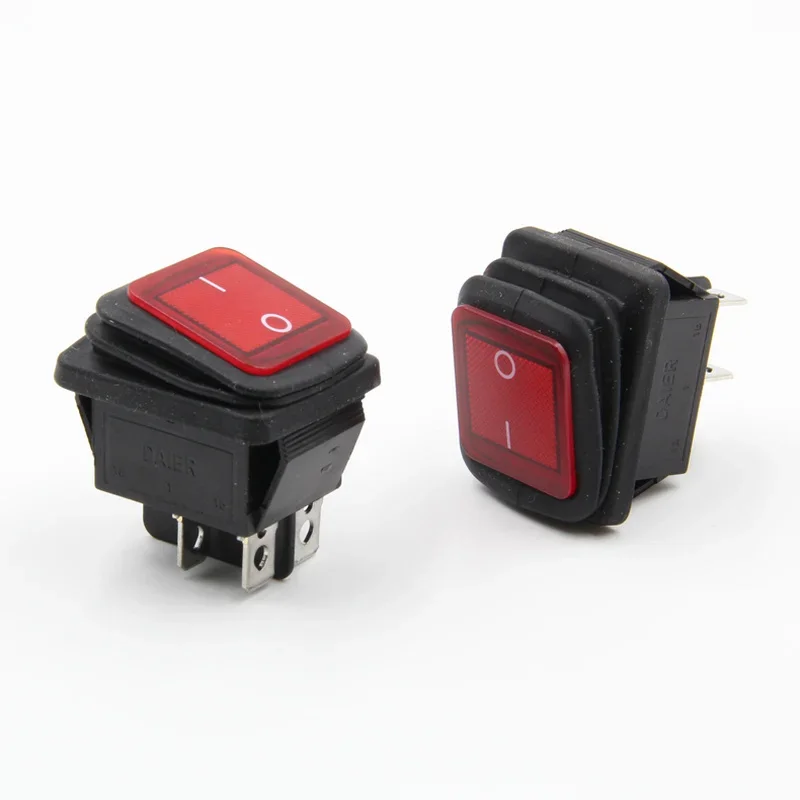 QQQ10pcs Водонепроницаемый кулисный переключатель KCD4-2X1N Светодиодная лампа