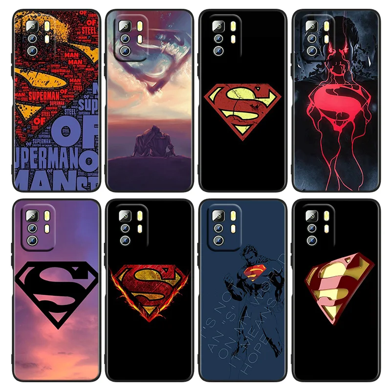 

Super logo Man Phone Case For Xiaomi Redmi Note 11E 11T 11S 10T 10S 9S 9T 8T 7 Pro Plus Lite Max Black Cover