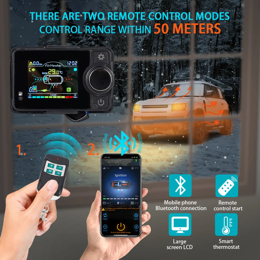 Автомобильный дизельный обогреватель 12 В 24 220 все в одном 2 кВт-8 кВт Bluetooth