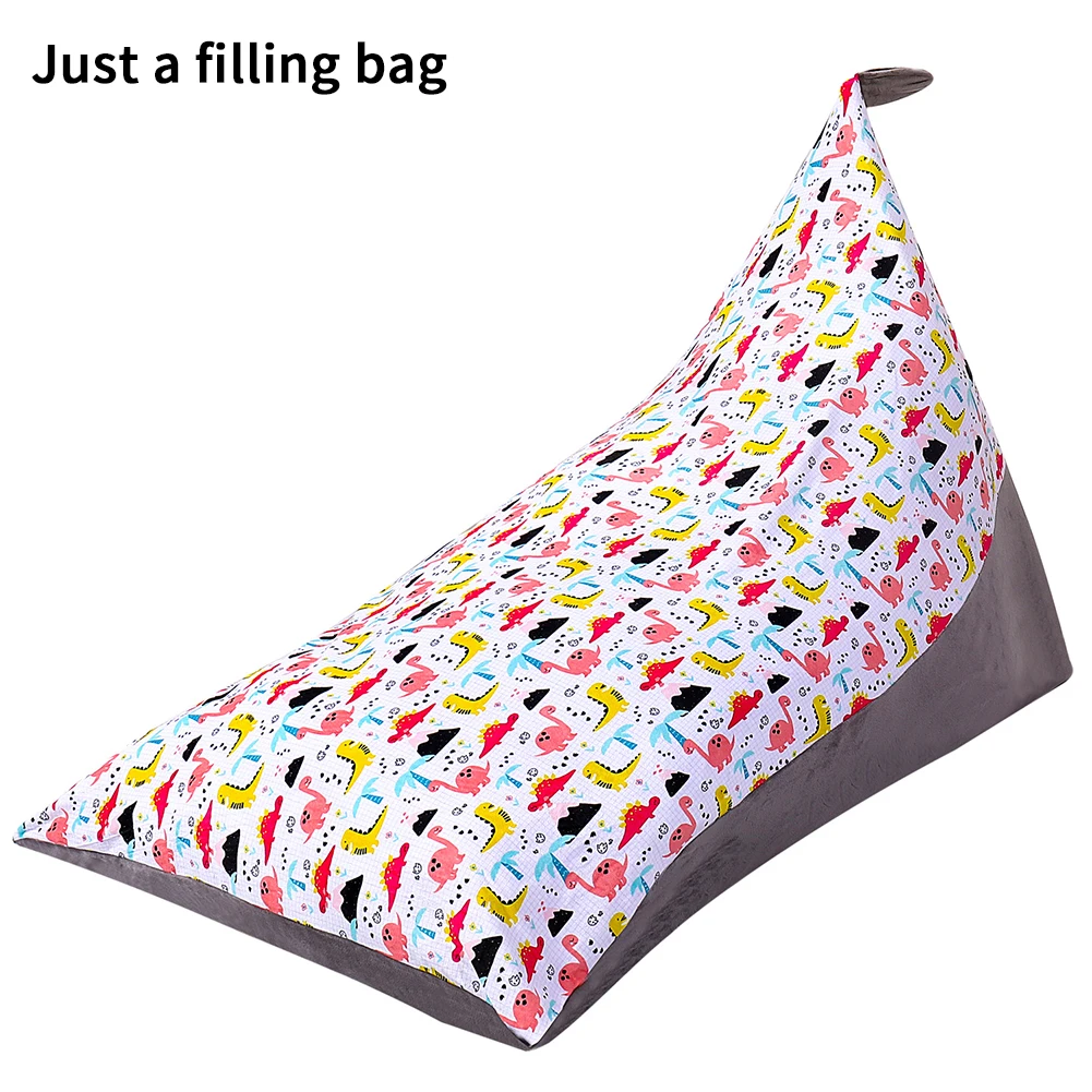 

Storage Bean Bag Chair Cover For Stuffed Animal Cute Printed Plush Toys Holder Large Capacity Triangle Home Blankets Dustproof