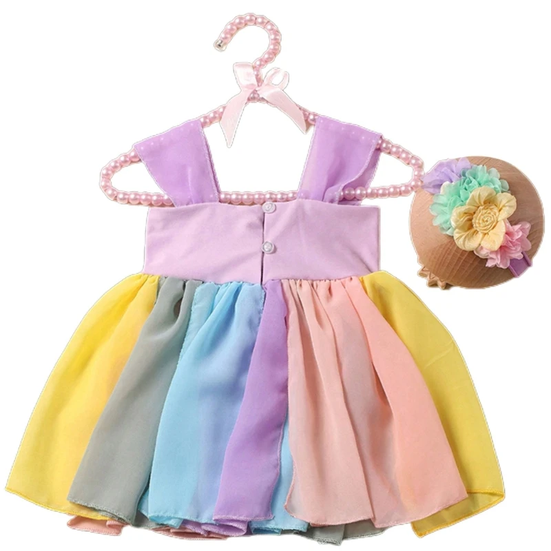 

HUYU Photoshooting Props for Baby Girl Shower Gift Newborn Costume Flower Headband & Princess Slip Dress Photography Clothing