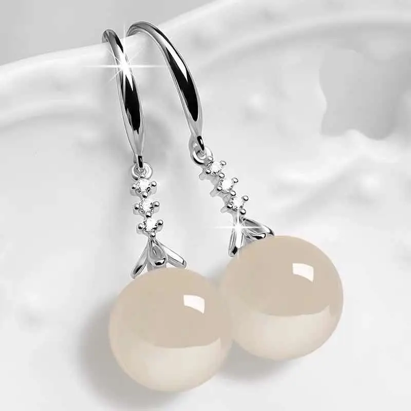 

Genuine 925 Sterling Silver Prearl Drop Earring Women Bohemia Aros De De Ley 925 Mujer Pendiente Silver 925 Jewelry Orecchini