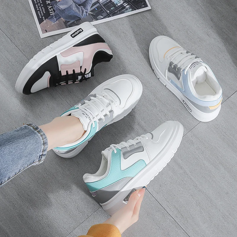 

Женские туфли на плоской подошве, весна-лето 2021, повседневная женская обувь для девочек, Белая обувь, туфли для скейтборда