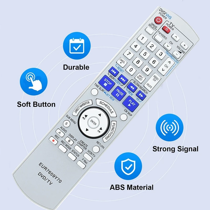 EUR7659Y70 дистанционное управление для Panasonic TV/DVD Combo DMR-ES35V DMR-ES35VP DMR-ES35VPC Замена