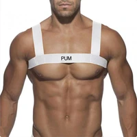 pum x fashion strap elastic sexy carnival party fitness show muscle solid color chest strap underwear for boys