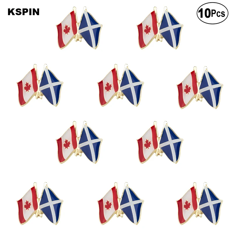 

Canada & SCOTLAND Flag Lapel Pin Flag badge Brooch Pins Badges 10Pcs a Lot