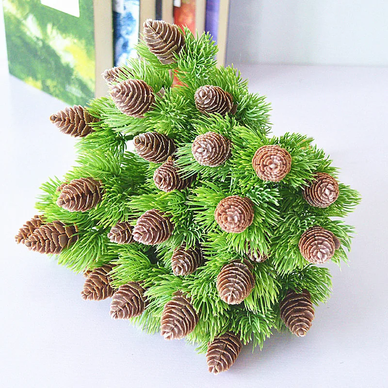 

33CM Artificial Cypress Pine Bunches Green Table Plants Fake Flowers Wedding Hotel Home Decoration Accessories Photo Props
