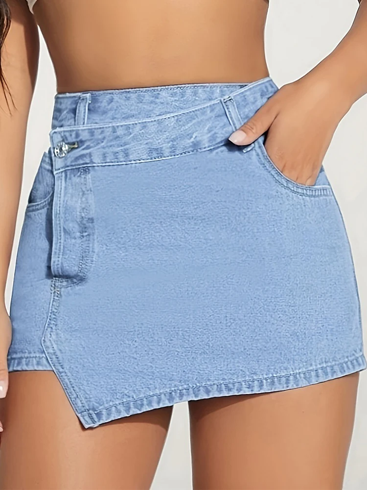 

FTLZZ новые летние женские модные короткие джинсовые шорты юбки женские повседневные винтажные тонкие однотонные джинсовые шорты