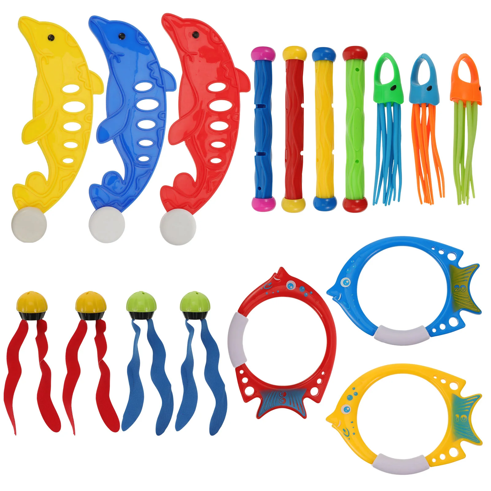 

17pcs Kids Summer Swimming Diving Toys Underwater Swim Pool Diving Toys Sinking Diving Toys for Home Ourdoor ( Mixed Color )