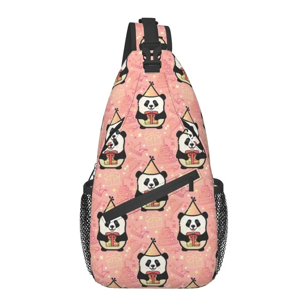 

Крутой забавный рюкзак в виде панды в фотошляпе, мужской рюкзак-слинг через плечо с милым животным медведем, нагрудная сумка для пеших прогулок