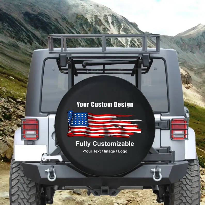 

Custom Spare Tire Cover - Your Picture and Text - We Make it Happen! All Sizes - Full Color - Backup Camera or Not - Great Gift